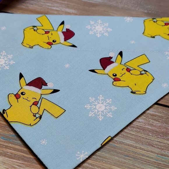 #3 Pikachu Christmas & Winter Dogs Medium 9" Dog Bandanas - Picture 3 of 3